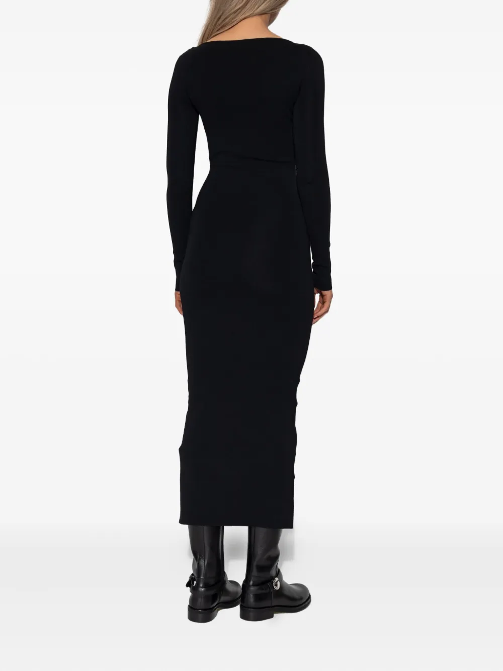Entire Studios Long-sleeve Midi Dress In Black