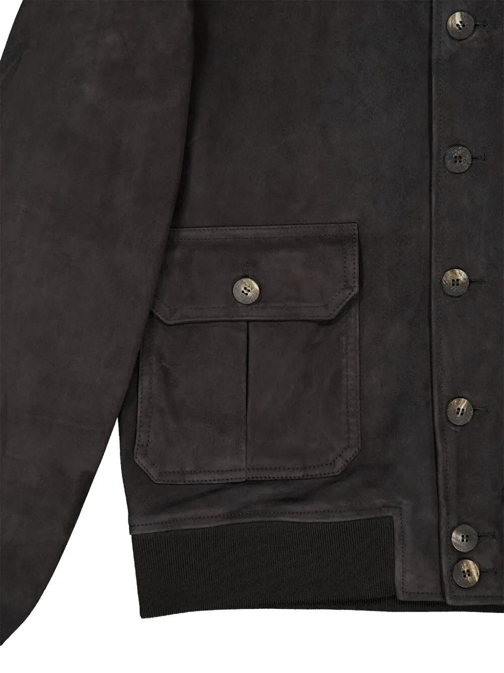  Frescobol Carioca Vincente Suede Bomber Jacket - Grey 