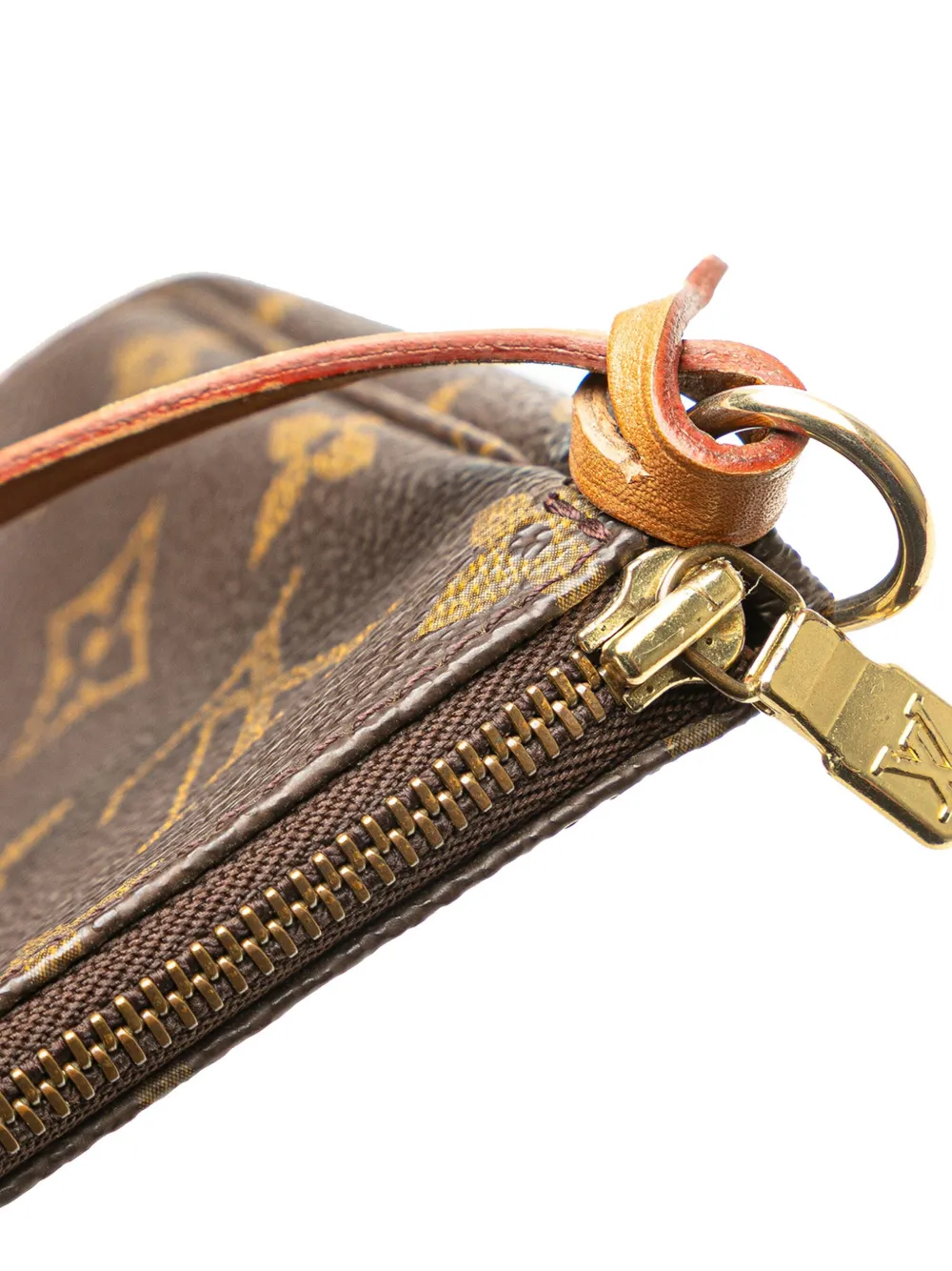 Pre-owned Louis Vuitton 1999 Monogram Pochette Accessoires Shoulder Bag In Brown
