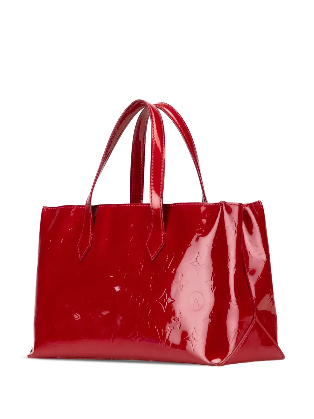 Pre-owned Louis Vuitton 2000-2025 Monogram Vernis Wilshire Pm Handbag In Red
