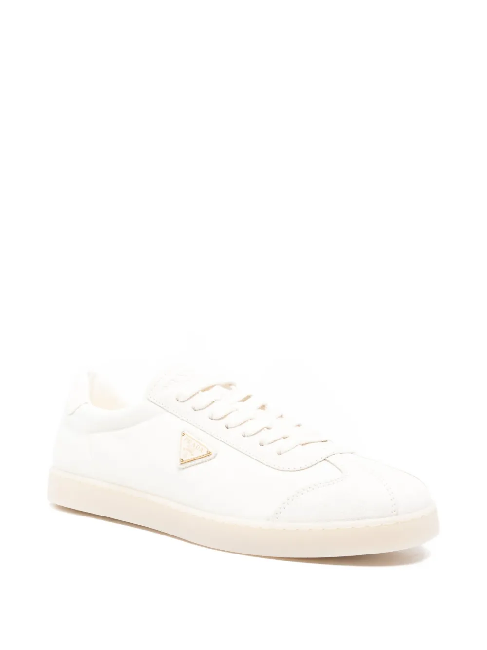 Prada Lace Up Shoes In White
