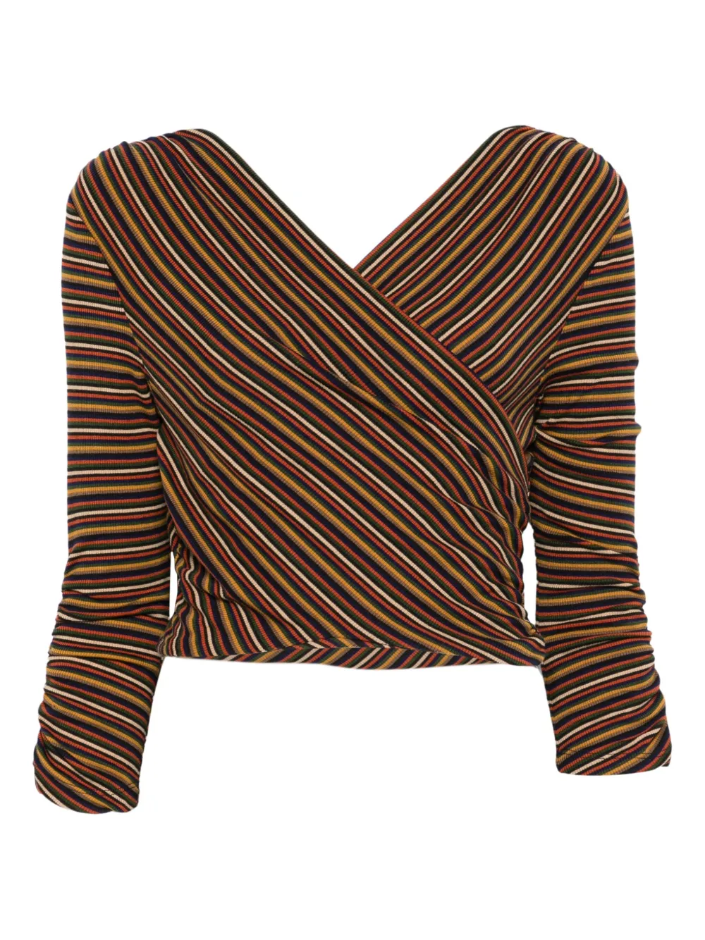Anna Sui striped wrap top | Brown | Image 1