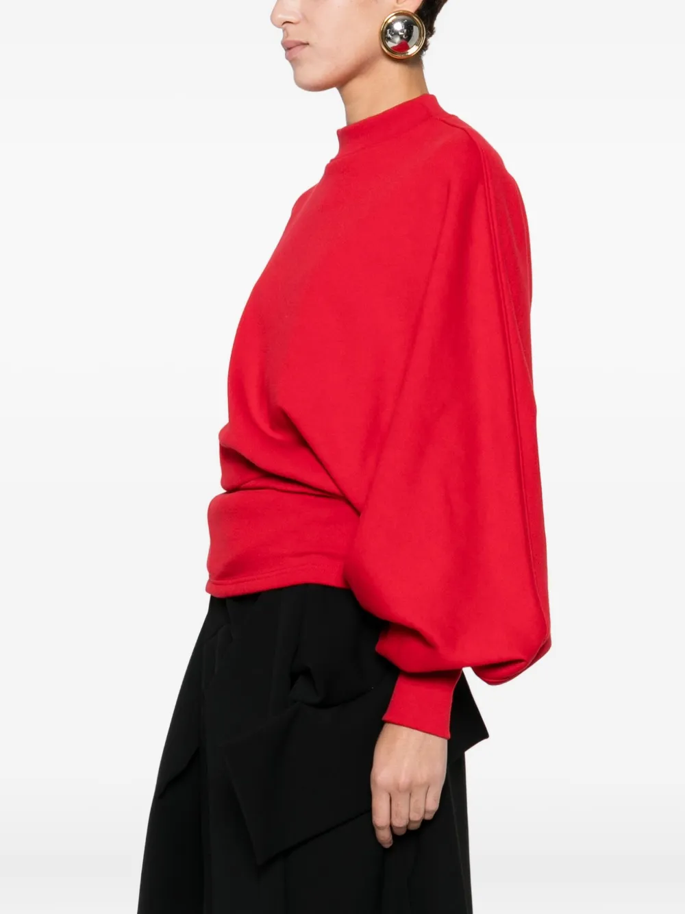 A.w.a.k.e. Draped Long-sleeve Top In Red