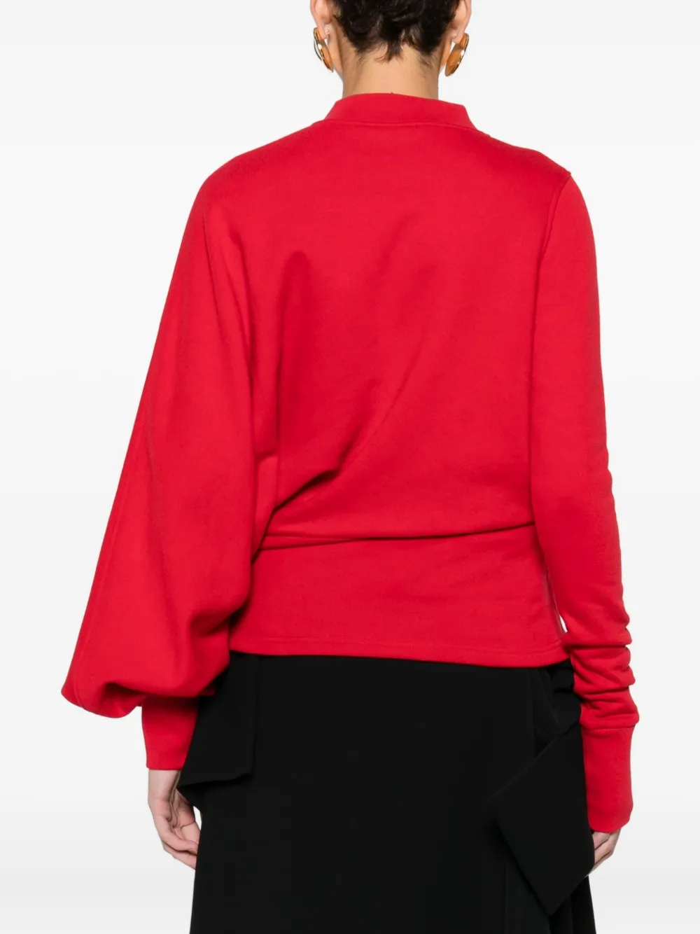 A.w.a.k.e. Draped Long-sleeve Top In Red