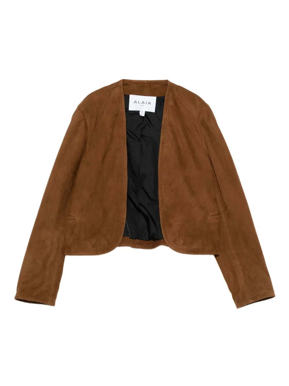Alaïa open-front leather jacket | Brown | Image 1