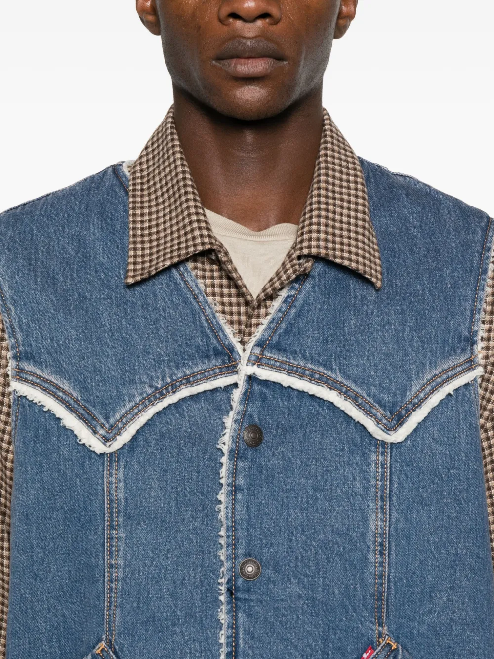 Levi's Western Denim Waistcoat In Blue