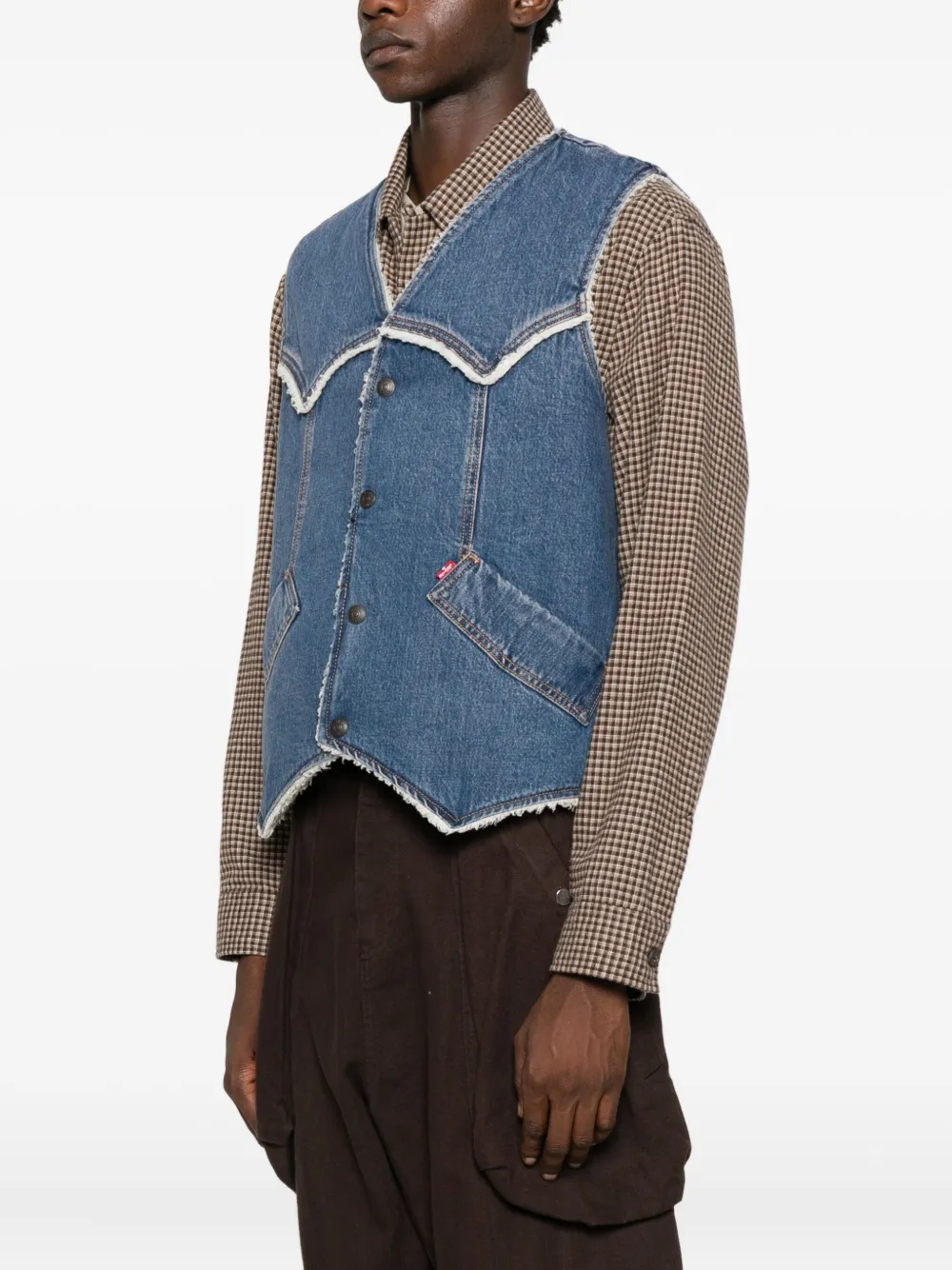 Levi's Western Denim Waistcoat In Blue