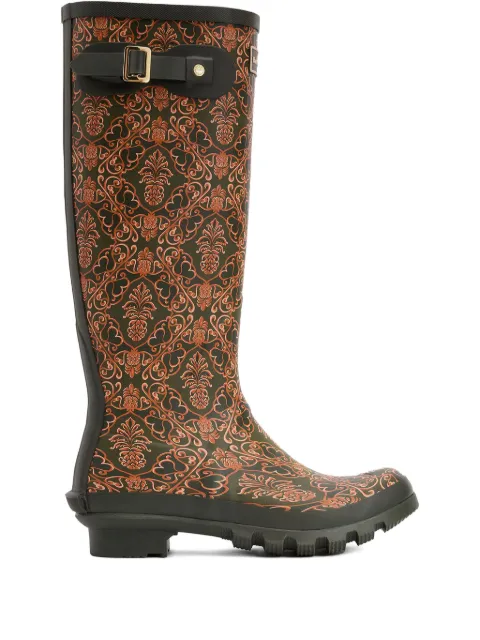 Barbour pineapple print rain boots