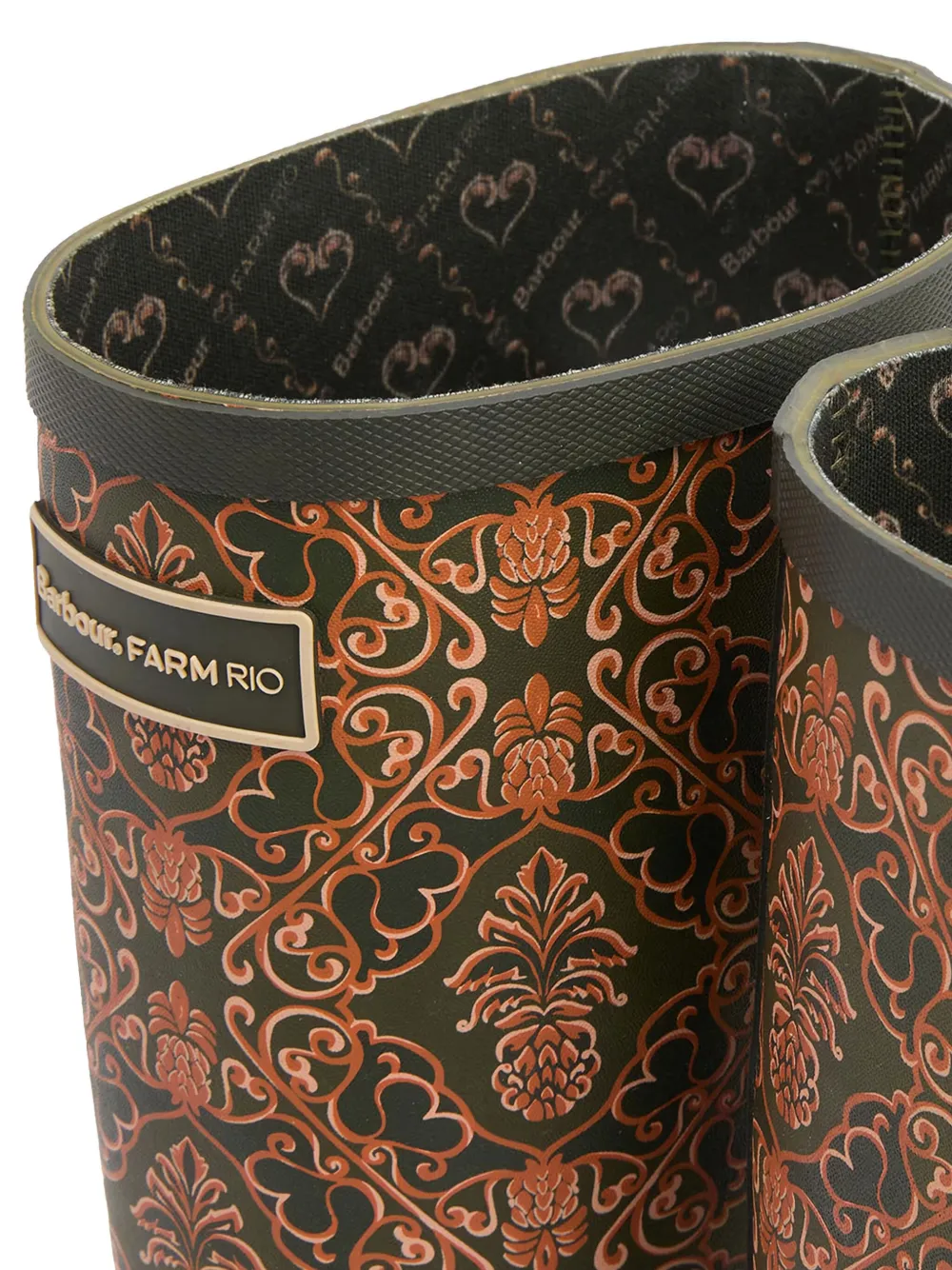 Barbour Regenlaarzen met ananas print Groen