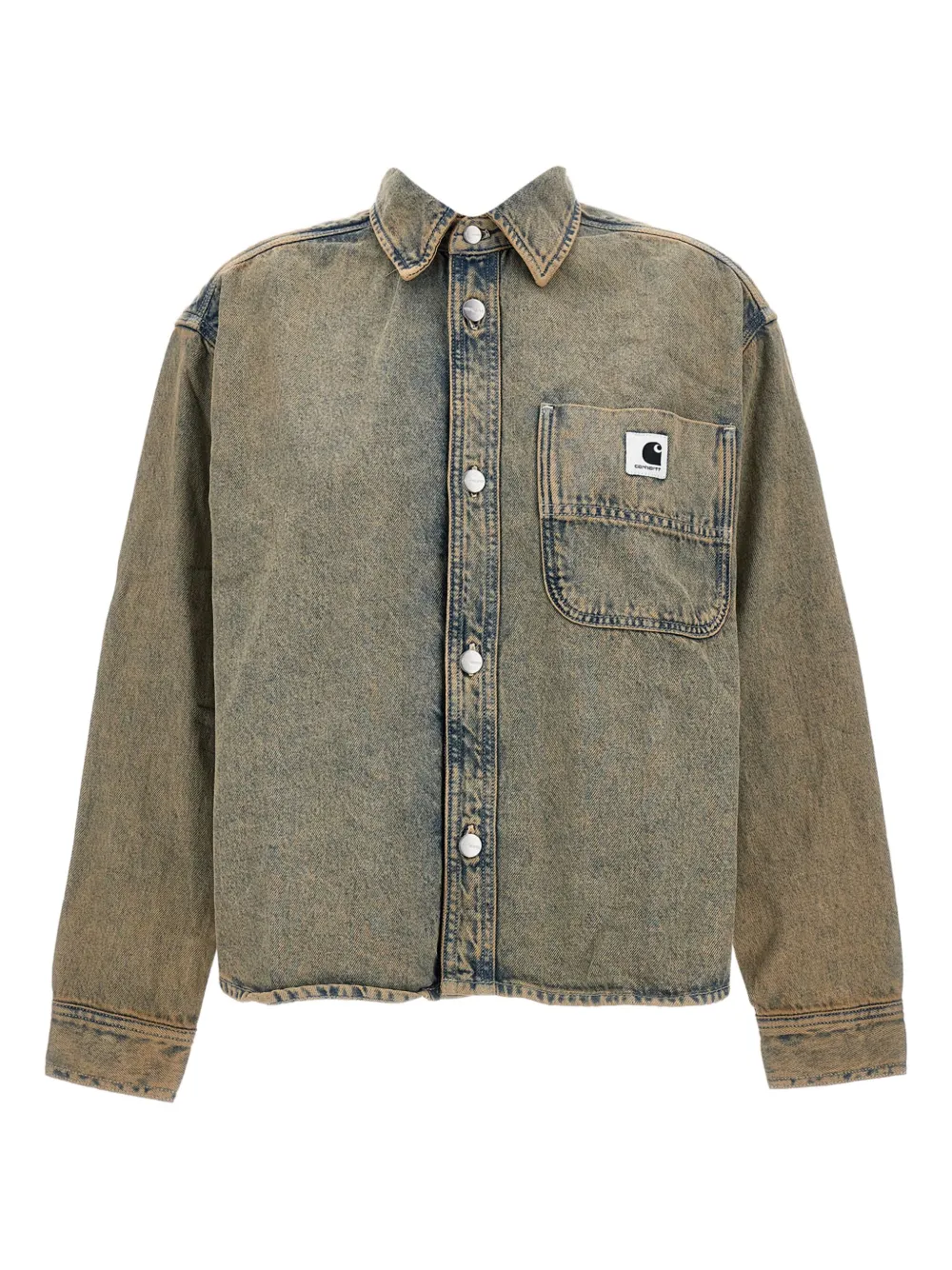 Carhartt WIP logo-patch denim shirt | Grey | Image 1