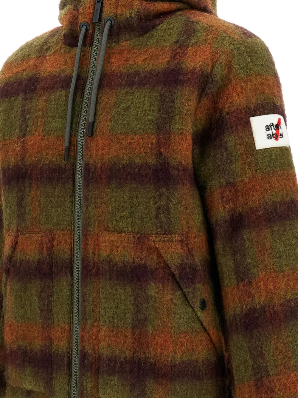 AFTER LABEL Geruit jack met capuchon Bruin