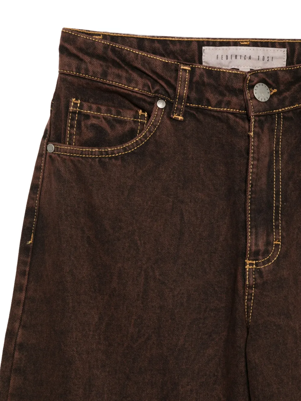 Federica Tosi Jeans met vijf zakken Bruin