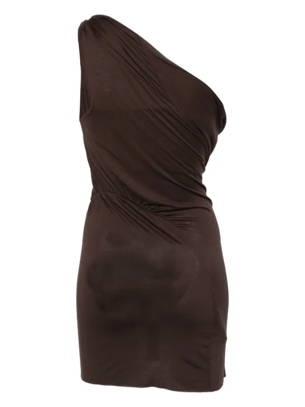 Rick Owens Lilies Draped one-shoulder Top | Brown | FARFETCH