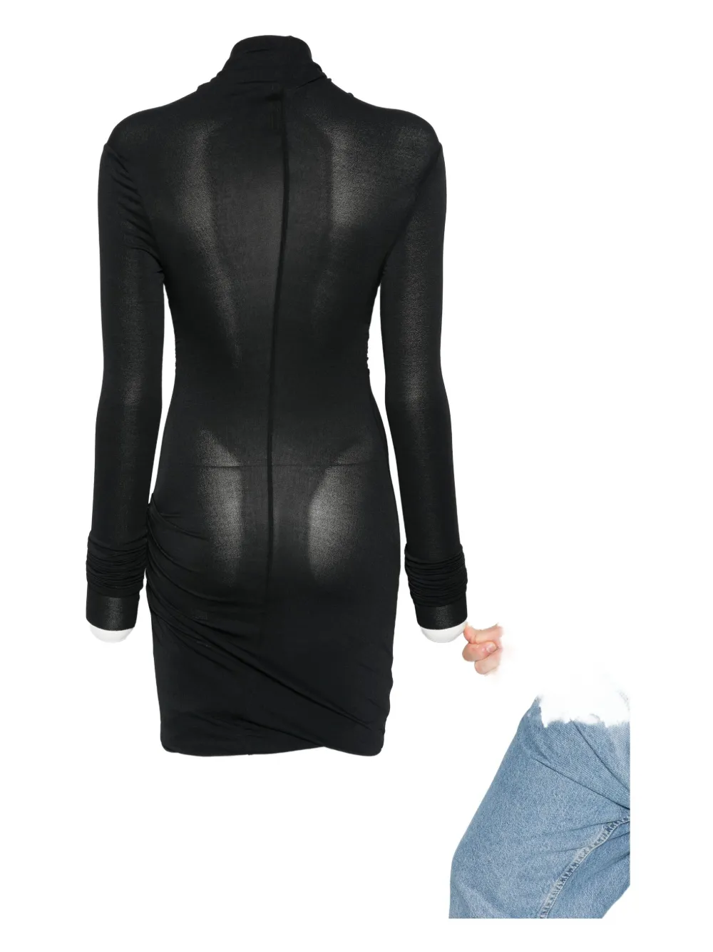 Rick Owens Lilies twisted long-sleeve dress - Zwart