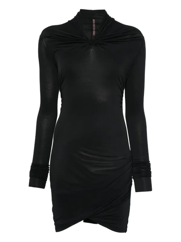 chinese dress ladies Rick Owens Sheath dress with long sleeves Black - Women