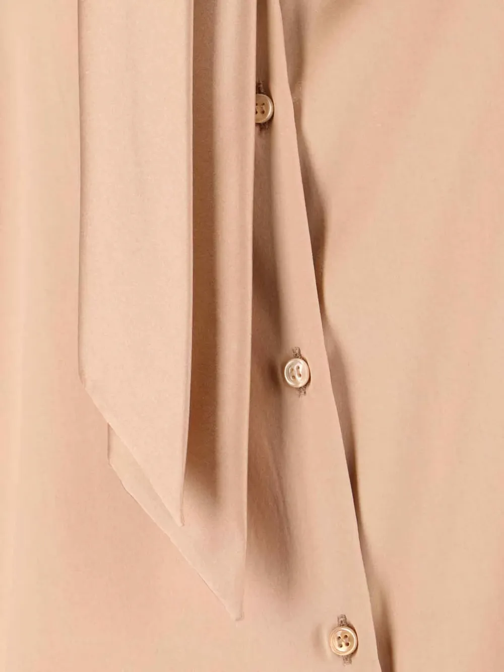 Ermanno Scervino Satin Long Sleeve Top With Bow Detail In Neutral