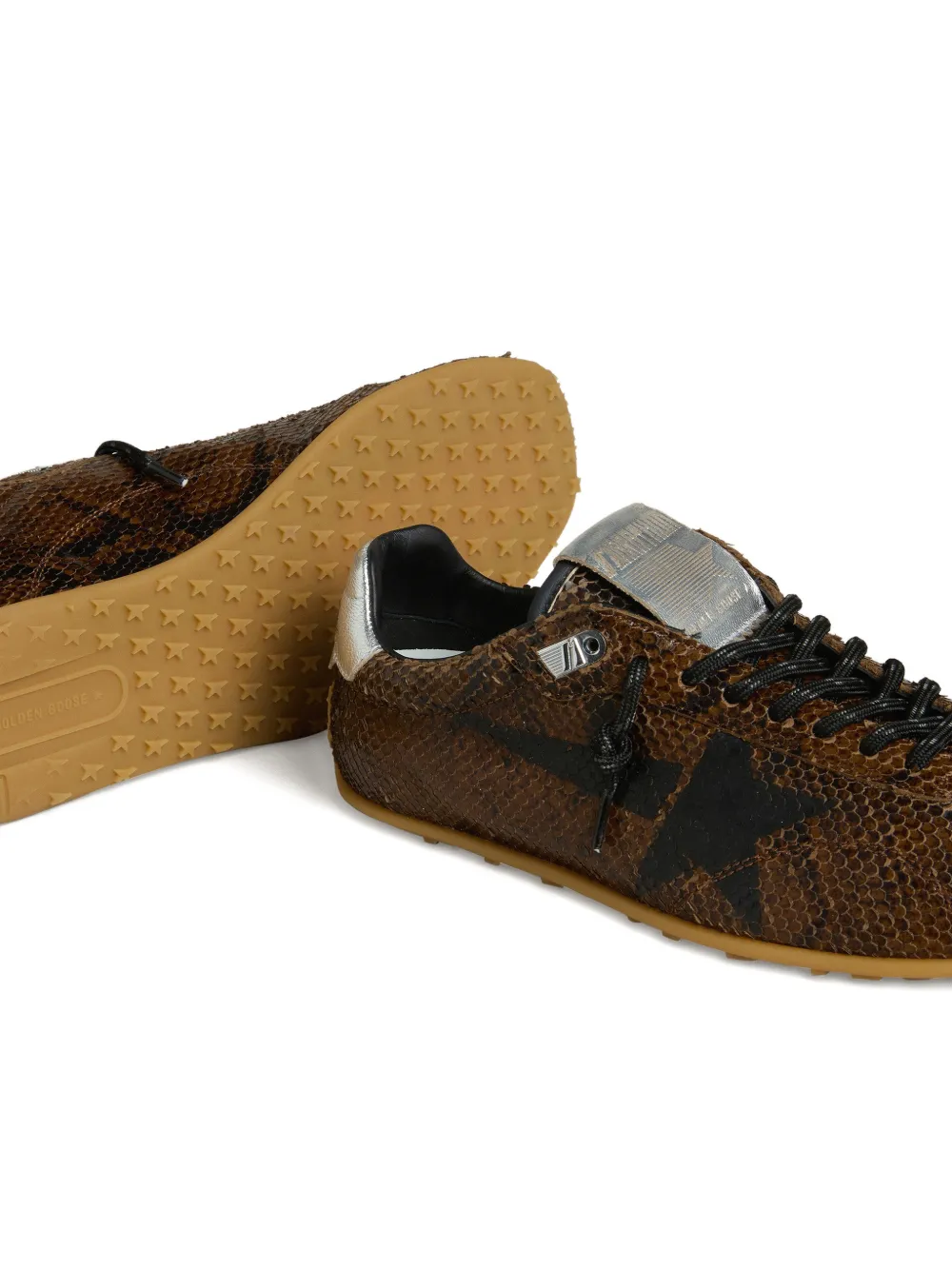 Golden Goose Marathon Speed leren sneakers met print Bruin