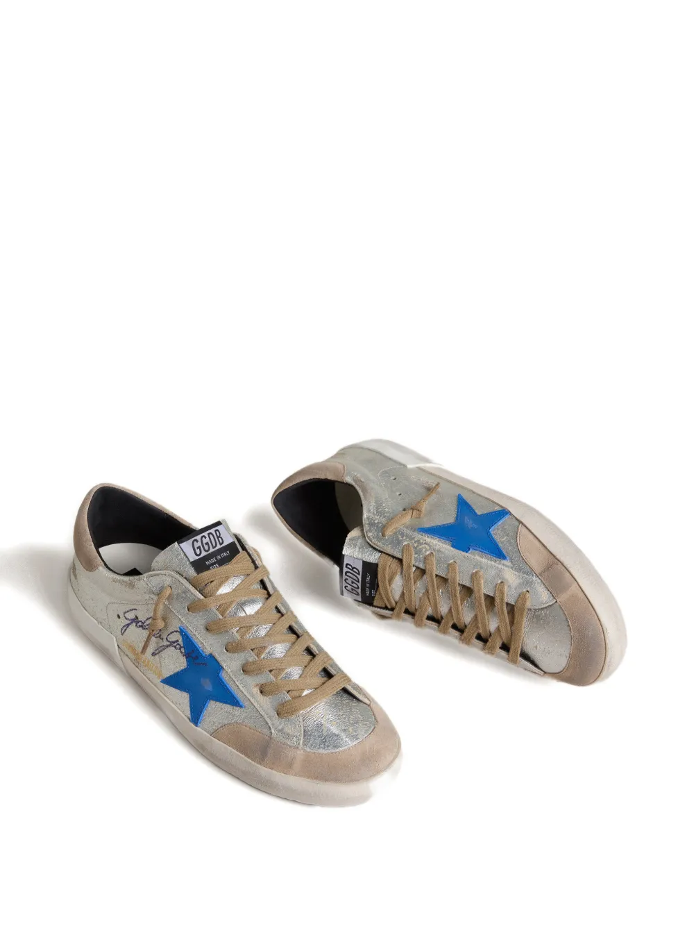 Golden Goose Sneakers met logo Zilver