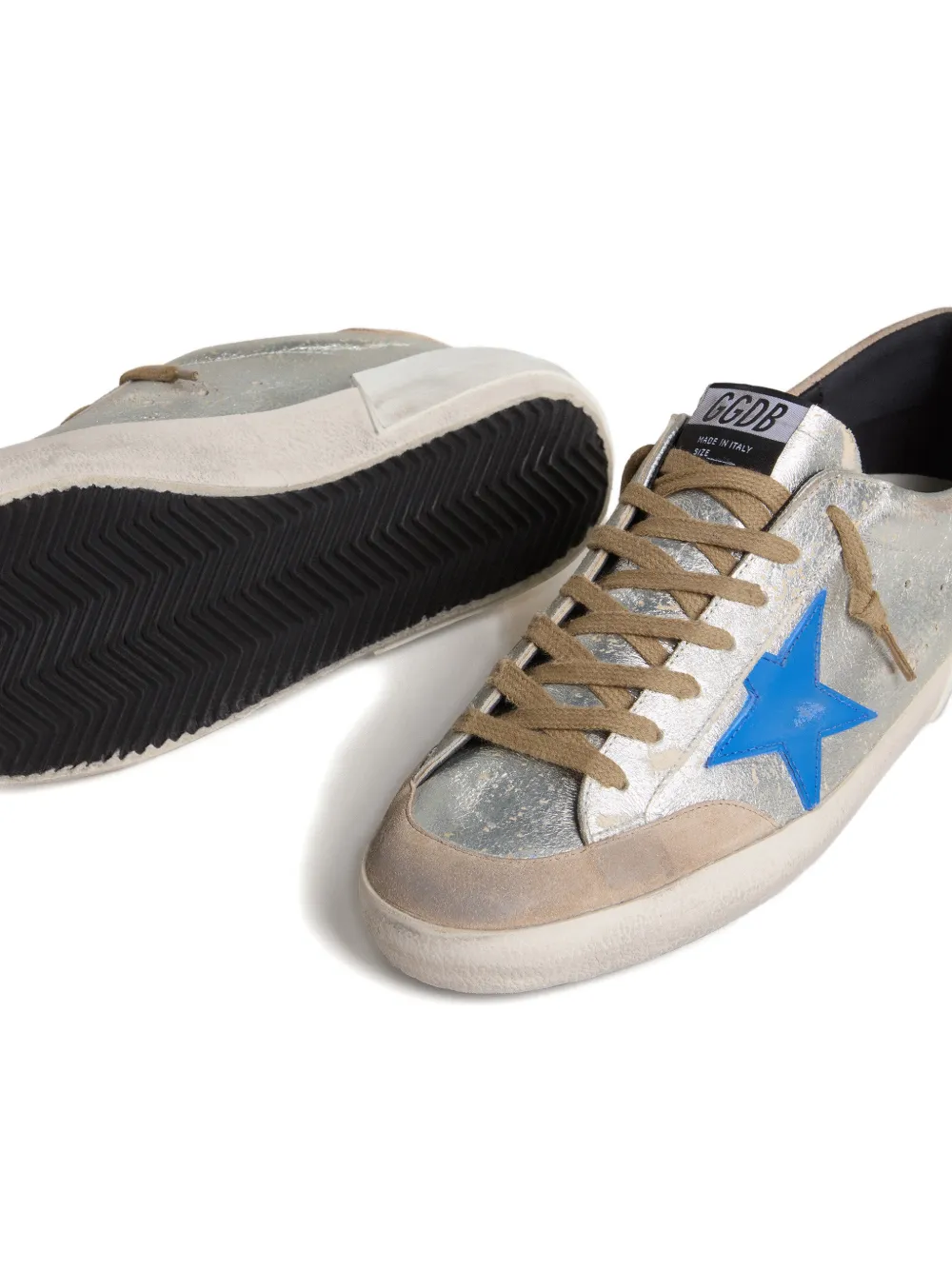 Golden Goose Sneakers met logo Zilver