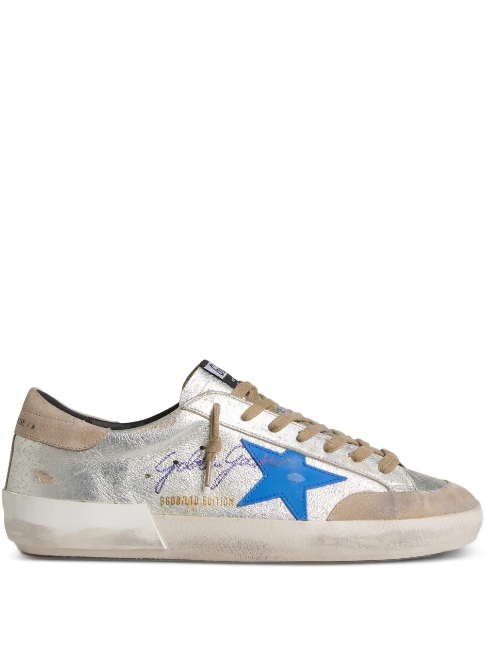 Golden Goose Sneakers met logo Zilver