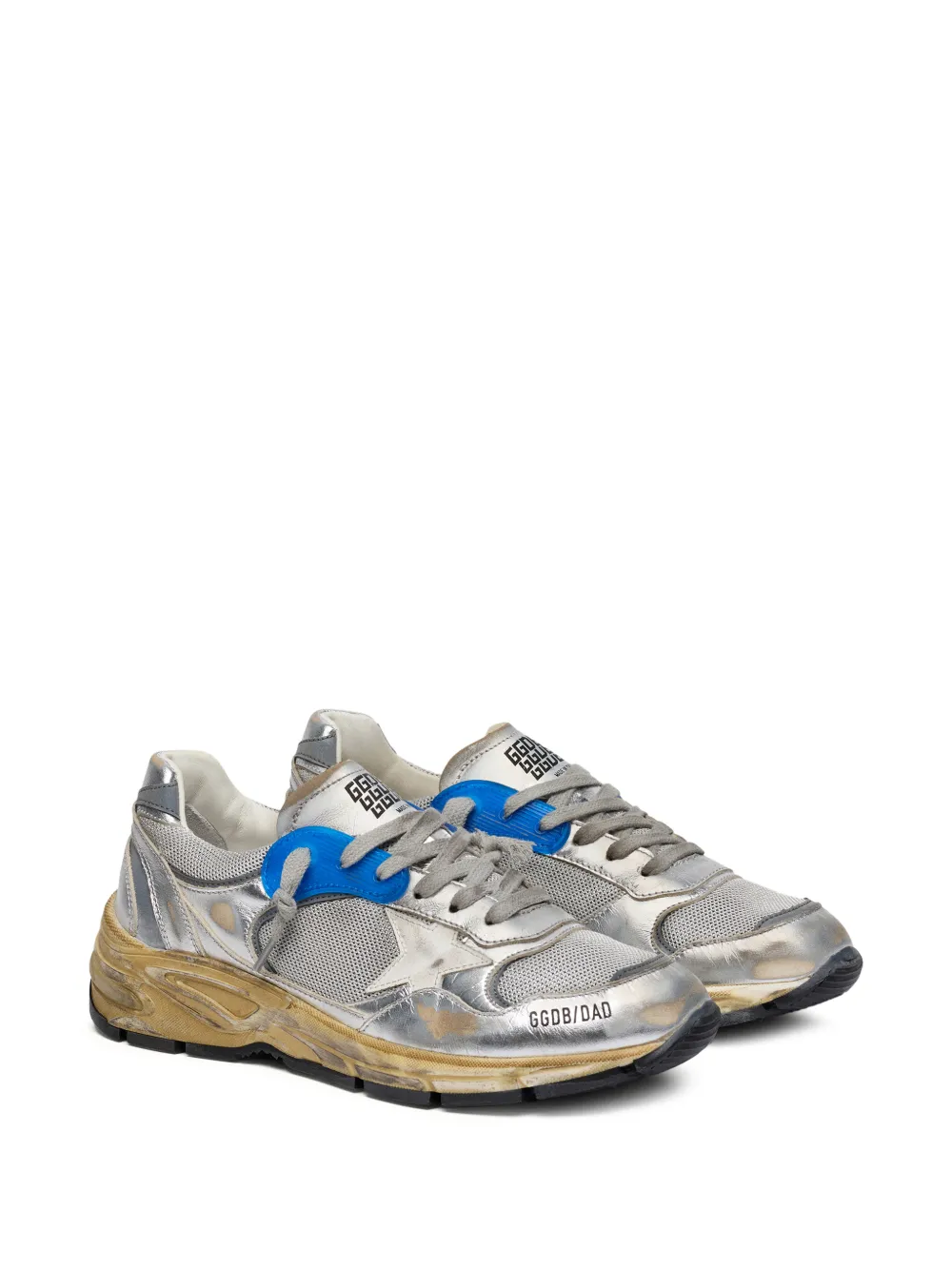 Golden Goose Sneakers met veters en mesh detail Zilver