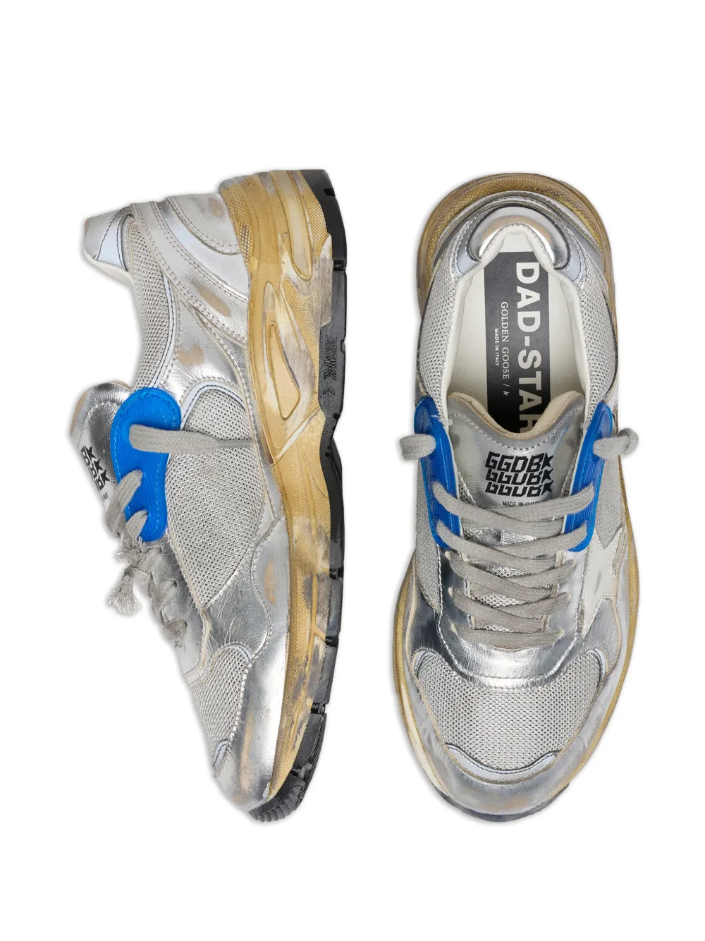 Golden Goose Sneakers met veters en mesh detail Zilver