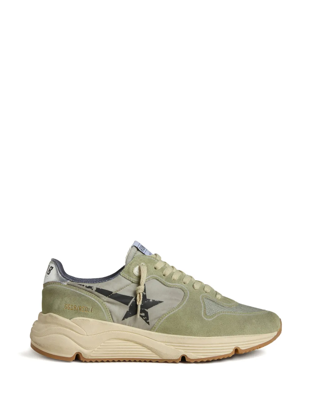 Golden Goose printed-star suede sneakers - Verde