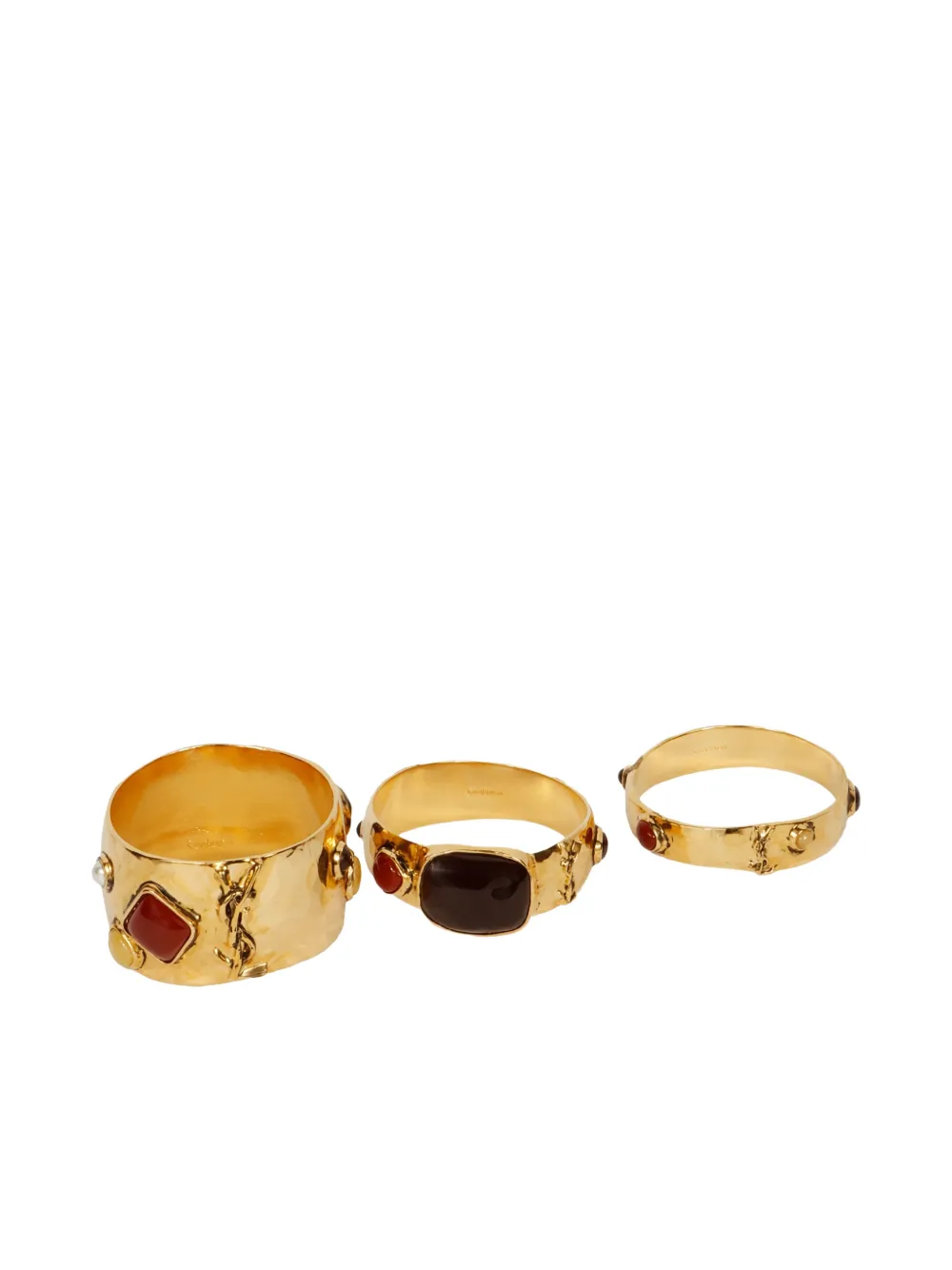 Saint Laurent stone-detail bracelets (set of three) | dorado | Image 1