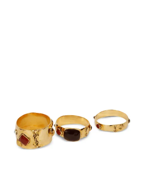 Saint Laurent stone-detail bracelets (set of three)