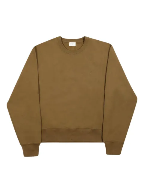 Saint Laurent playera maga larga con cuello redondo