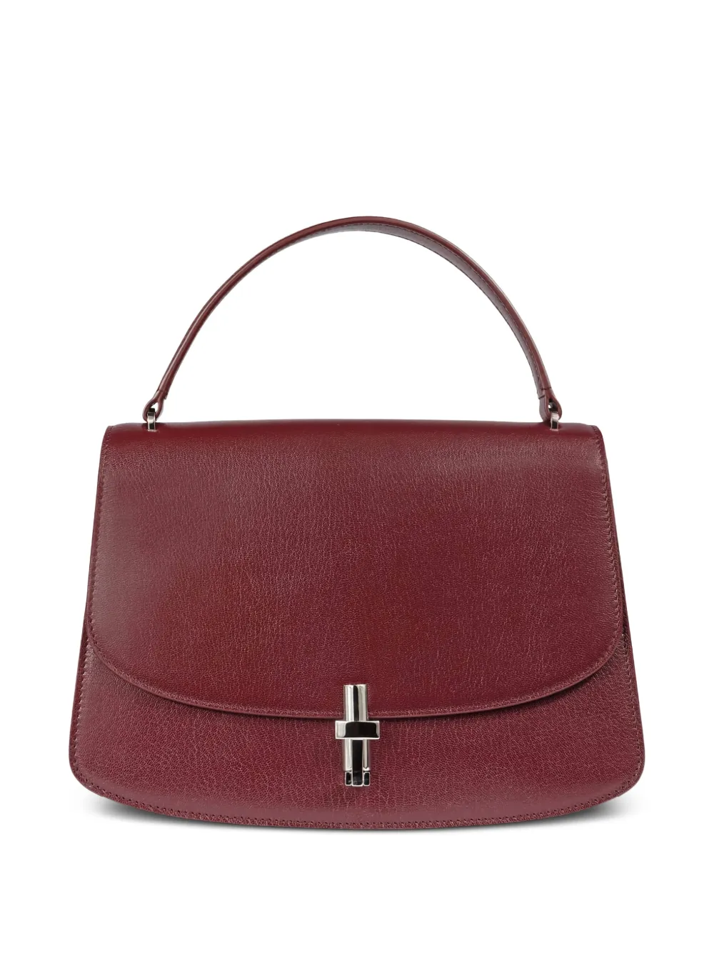 The Row Mini Top Handle Lock Satchel In Burgundy
