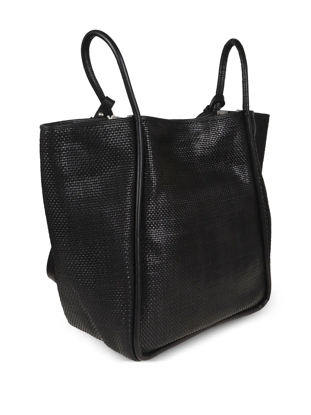 DRAGON DIFFUSION Ana geweven leren shopper Zwart