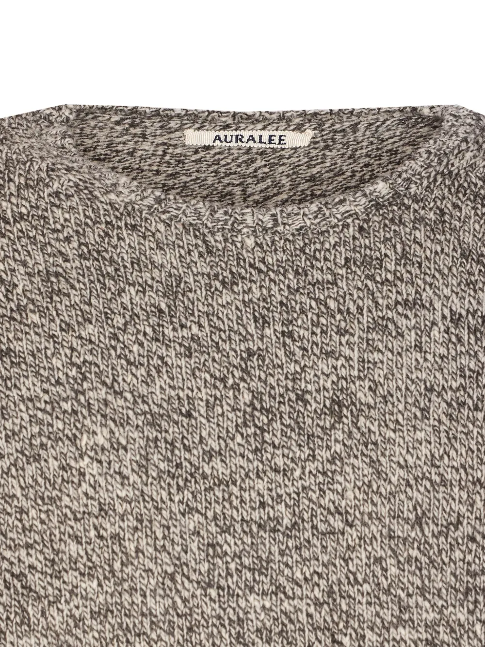 Auralee Textured Knit Crewneck Sweater With Long Sleeves In Neutral