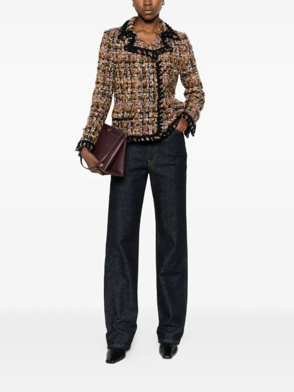 ETRO ツイード ダブルジャケット | ブラック | FARFETCH JP