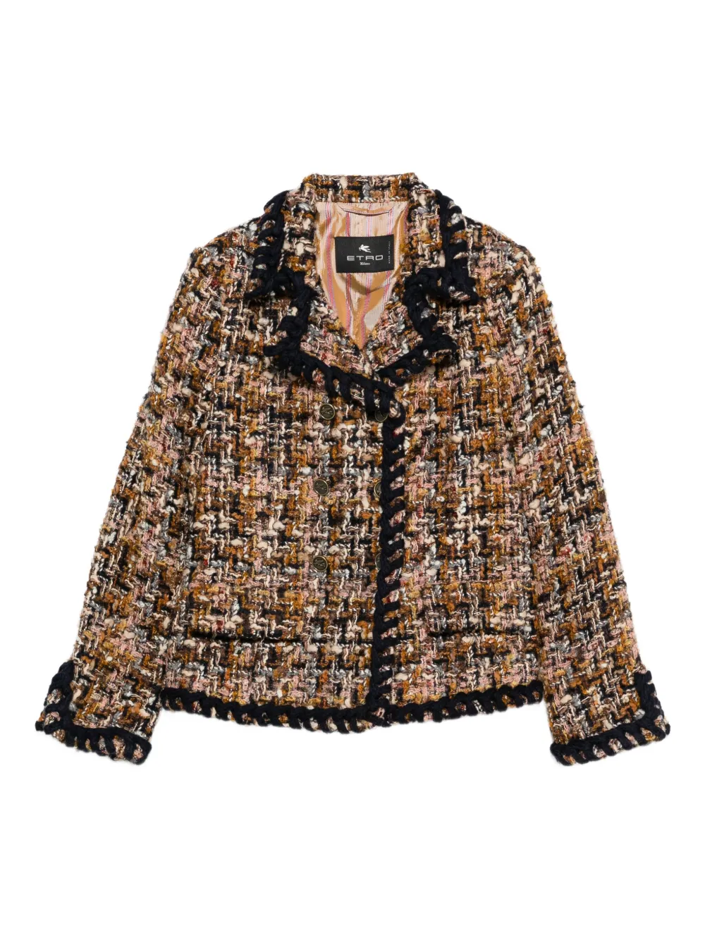 ETRO chamarra de tweed con doble botonadura | negro | Image 1