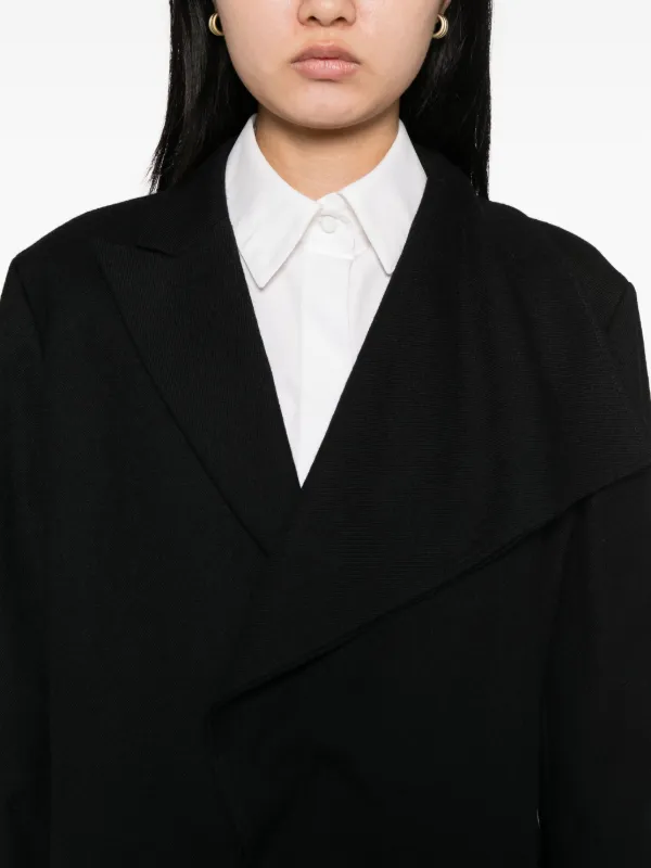 ヨウジヤマモト アシンメトリージャケット Yohji Yamamoto アシンメトリー ジャケット | ブラック | FARFETCH JP