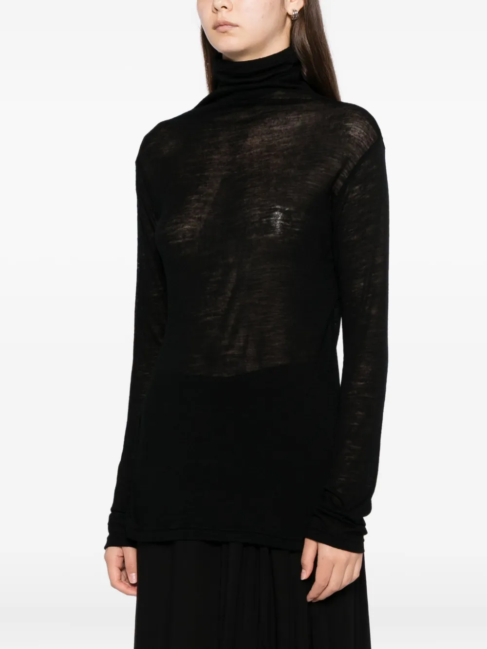 Yohji Yamamoto T-shirt met col Zwart