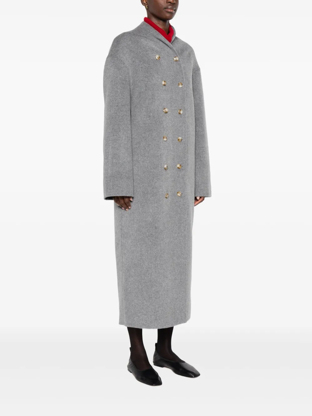 Loulou De Saison Double-breasted Wool-cashmere Coat In Gray