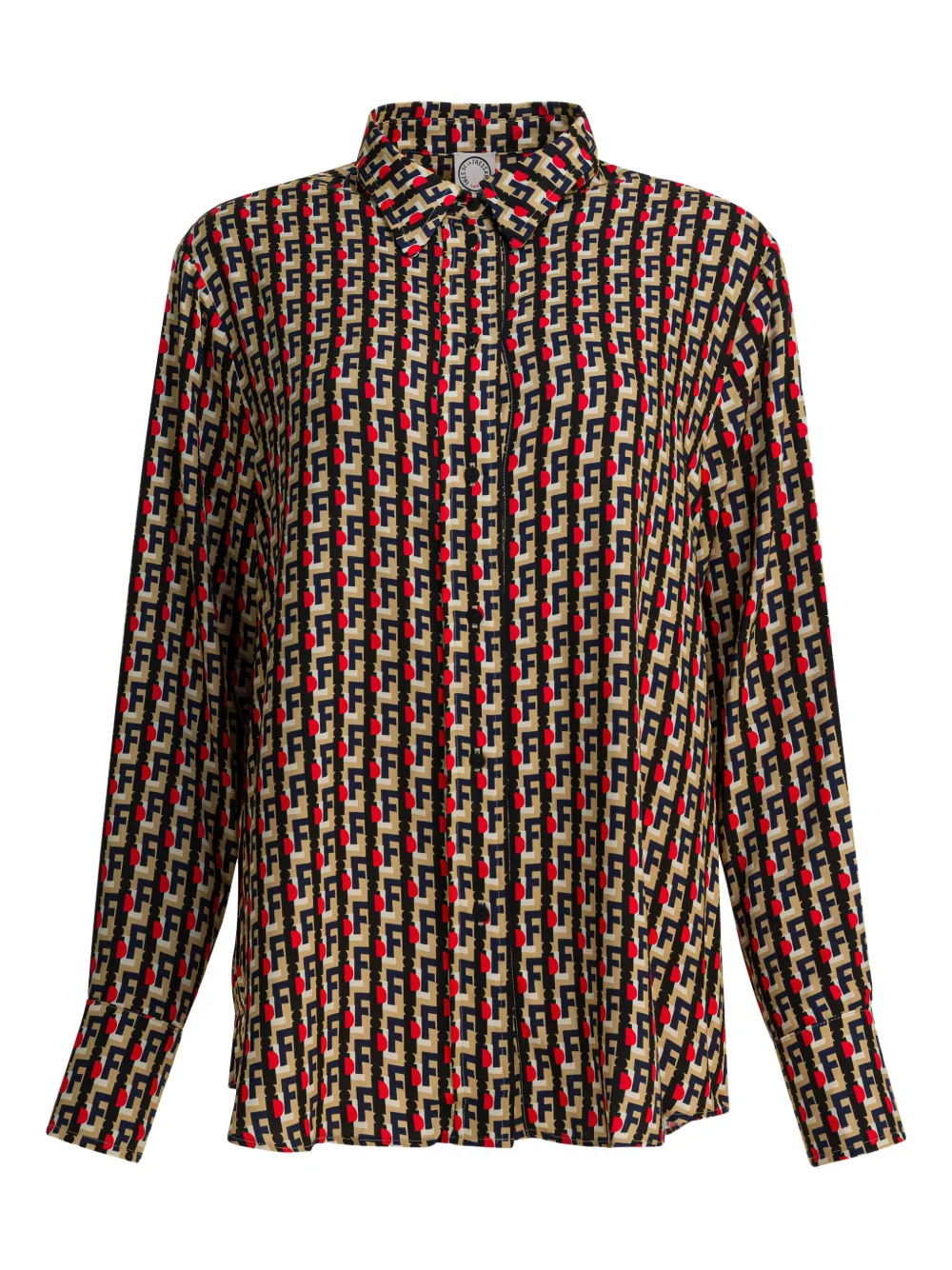 Ines De La Fressange geometric-pattern shirt | Brown | Image 1