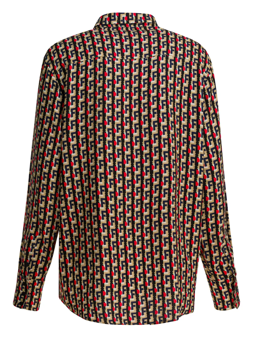 Ines De La Fressange Geometric-pattern Shirt In Brown