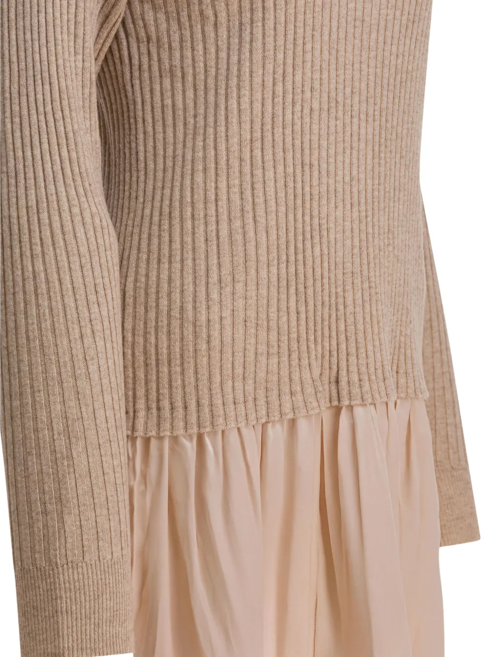 Max & Moi Geribbelde jurk Beige