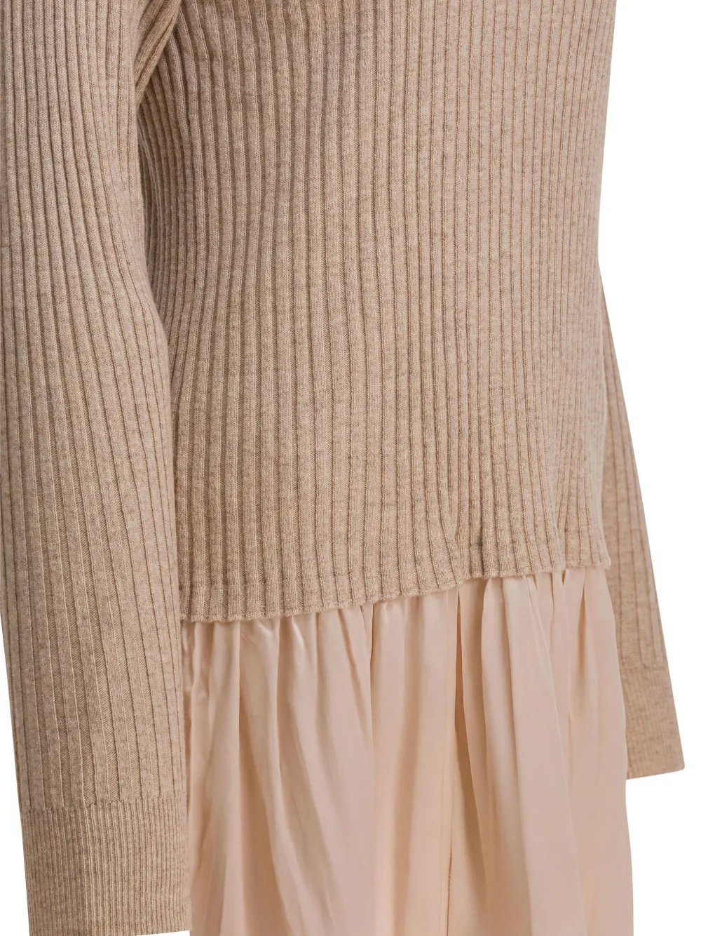 Max & Moi Geribbelde jurk Beige