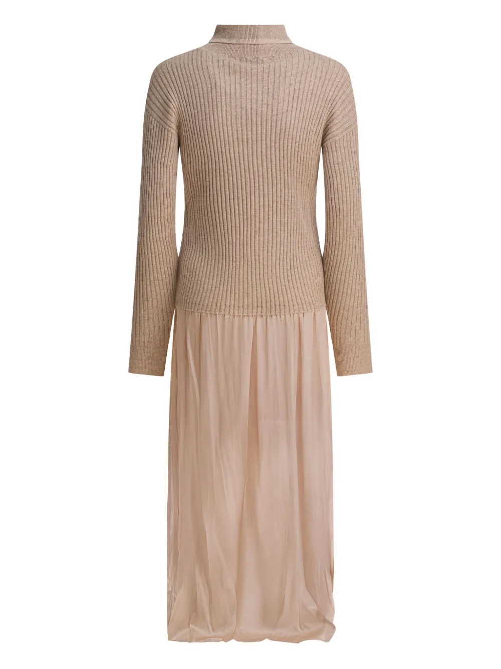 Max & Moi Geribbelde jurk Beige