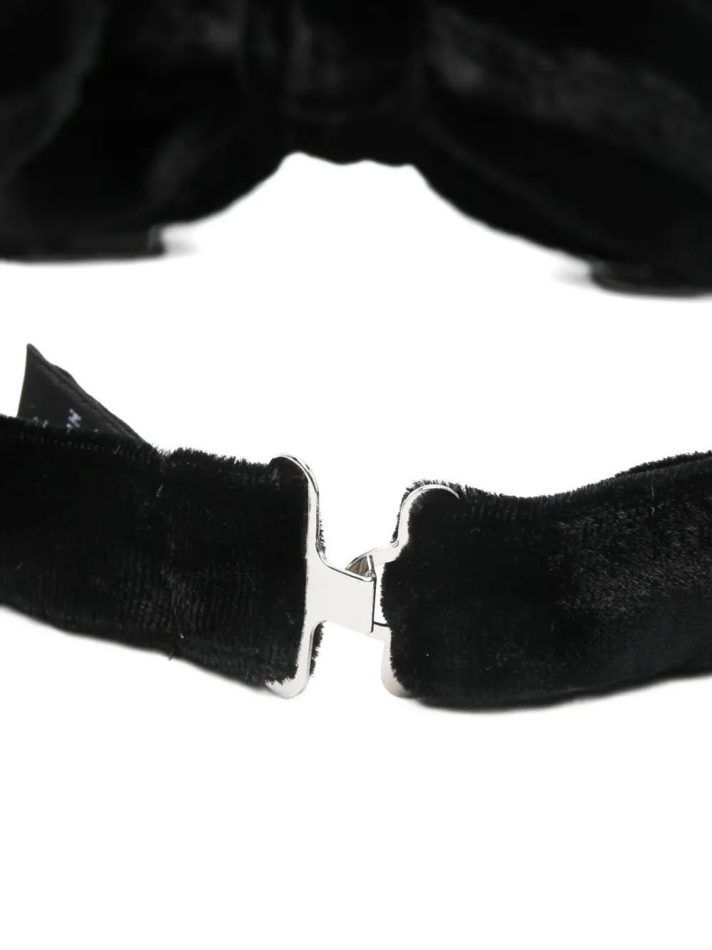 Emporio Armani Velvet Bow Tie In Black