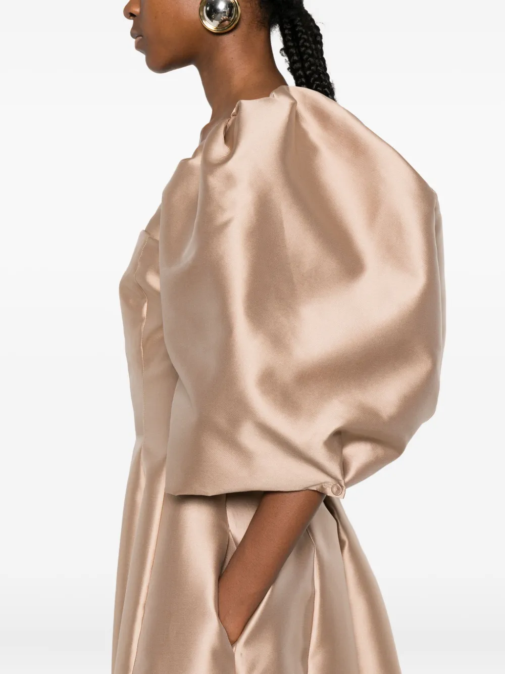 Alberta Ferretti Cropped satijnen jack Goud