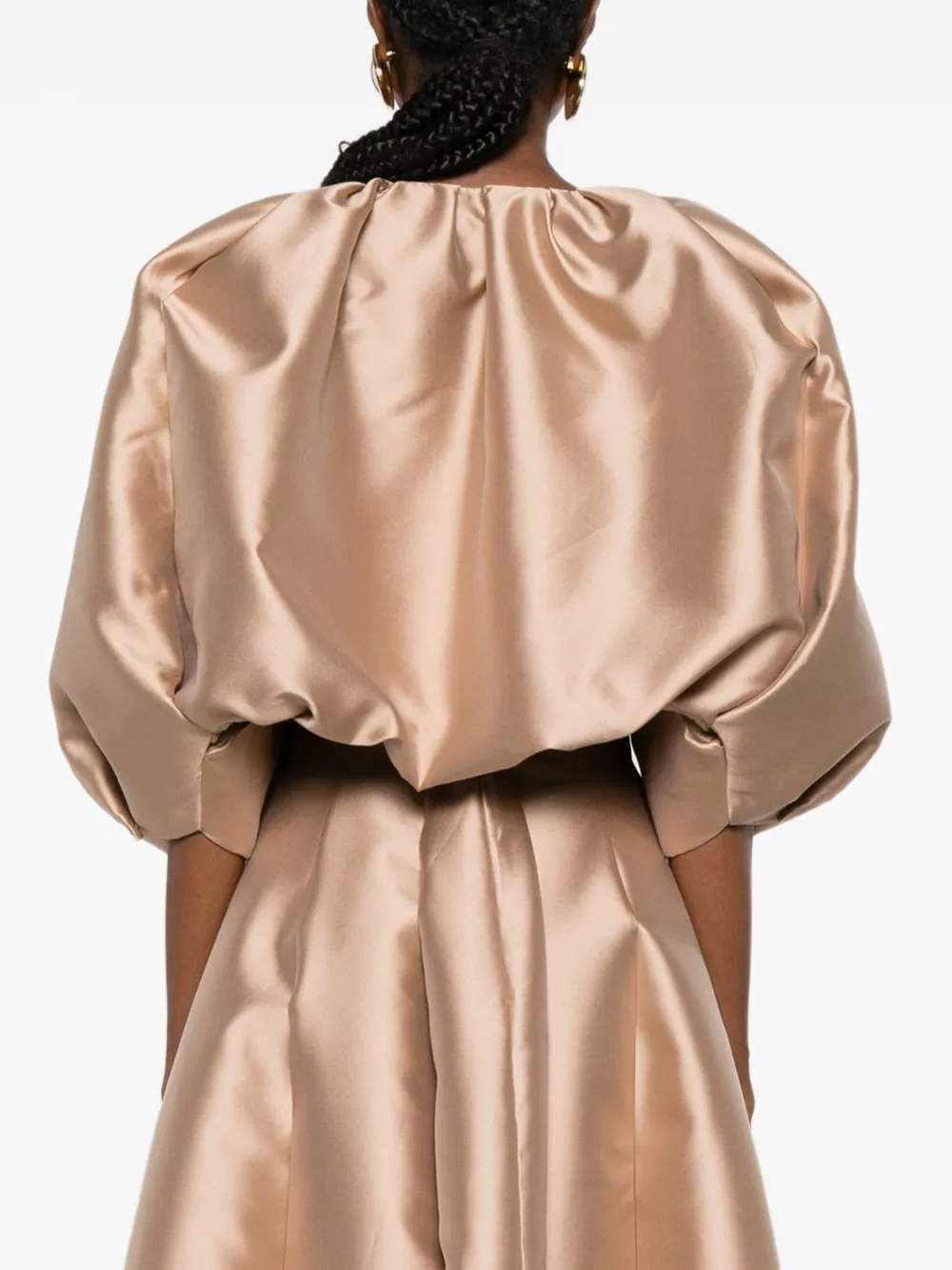 Alberta Ferretti Cropped satijnen jack Goud