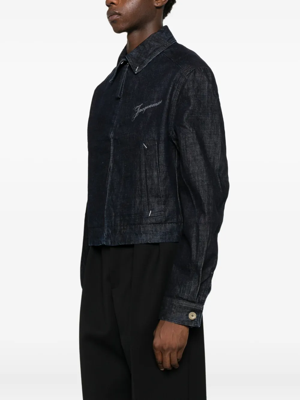 Jacquemus Denim jack met logoprint Blauw