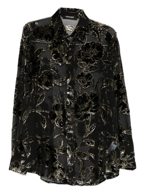 Roberto Cavalli blusa texturizada con estampado floral