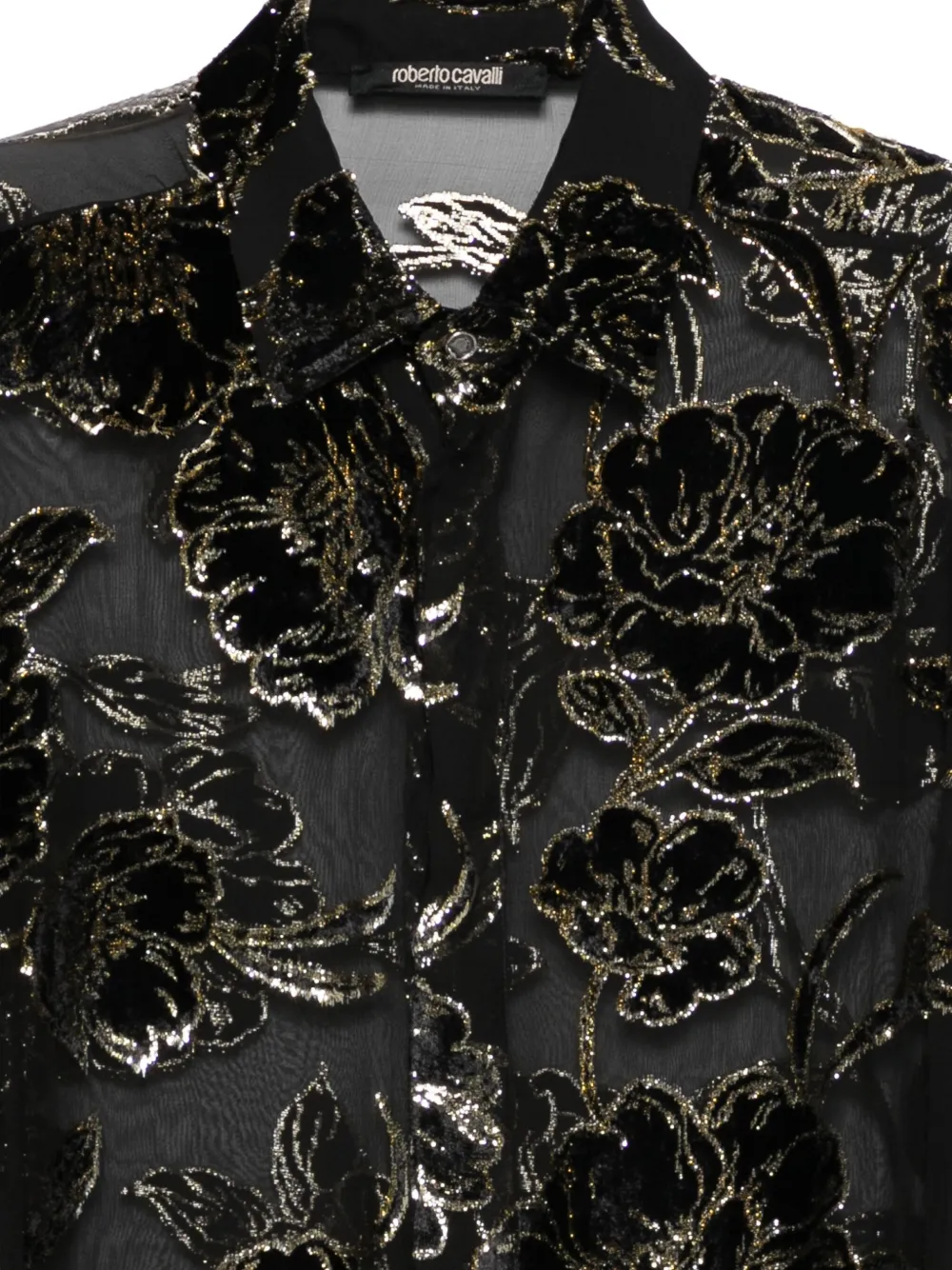 Roberto Cavalli Blouse met bloementextuur Zwart