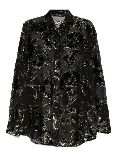 Roberto Cavalli floral-textured blouse